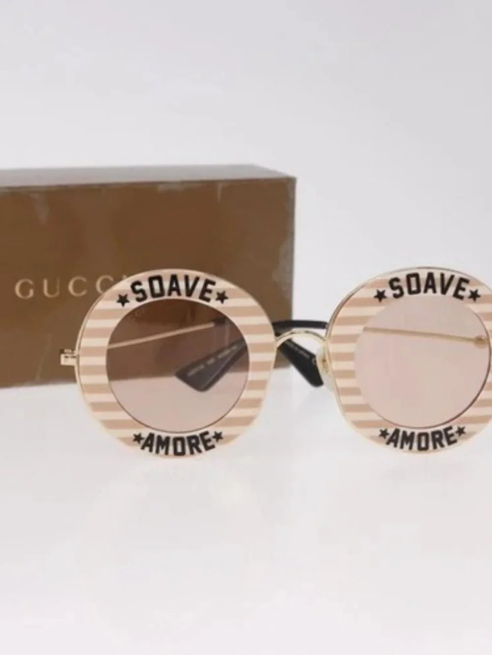 GUCCI Sunglasses metal Brown Auth 189575M